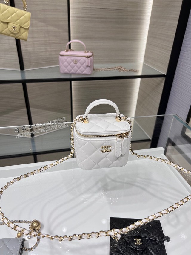 Chanel專櫃2022C新品內配小鏡子手提化妝小盒子 AP2198Y 香奈兒原廠皮小型收納盒女包 djc4887